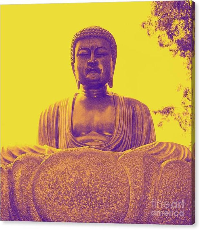Golden Buddha Statue Canvas Print by D Davila — 24x24 Gallery Wrap