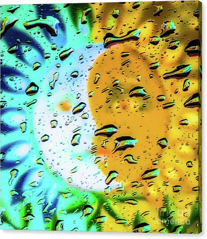 Colorful Sun and Moon Behind Rain Canvas Print – 24x24 Gallery Wrap