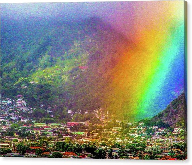 Hawaiian Valley Rainbow — Canvas Print by D. Davila