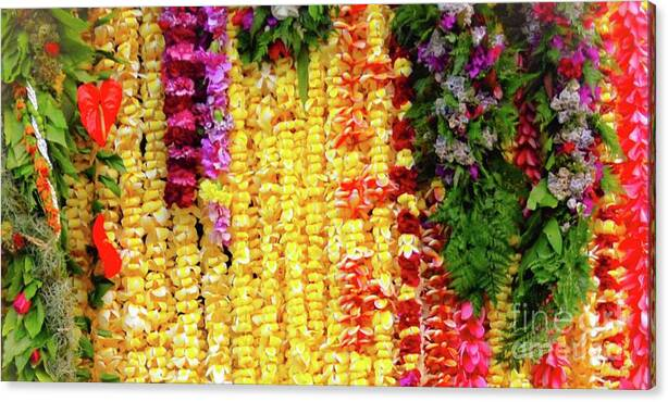 Hawaiian Flower Lei's // Canvas Print by D Davila