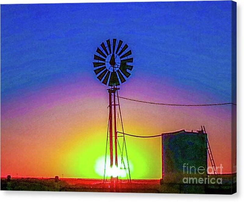 New Dawn and Windmill Canvas Print – 20x14.5 Gallery Wrap