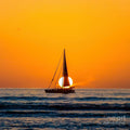 Sailboat at Sunset // Canvas Print by D Davila