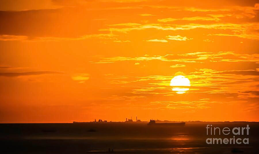 Sunset Over Calm Ocean // Canvas Print by D Davila